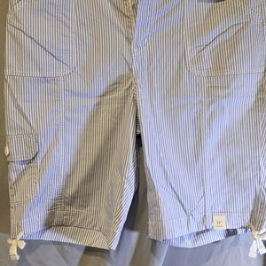 St. John's Bay Blue and White Striped Women Shorts